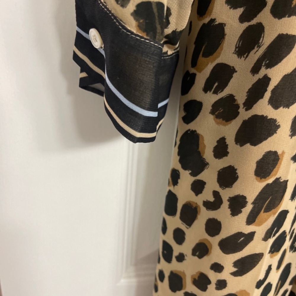 Marella Leopard Silk Dress Sz 14 - Picture 7 of 8